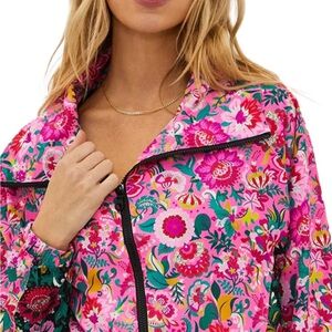 Colorful Floral Zip-Up Jacket